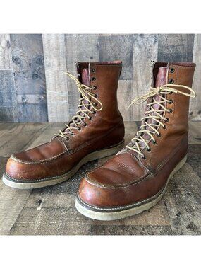 Red Wing 877 Vintage Irish Setter Moc Toe Work Boots Mens 16 B